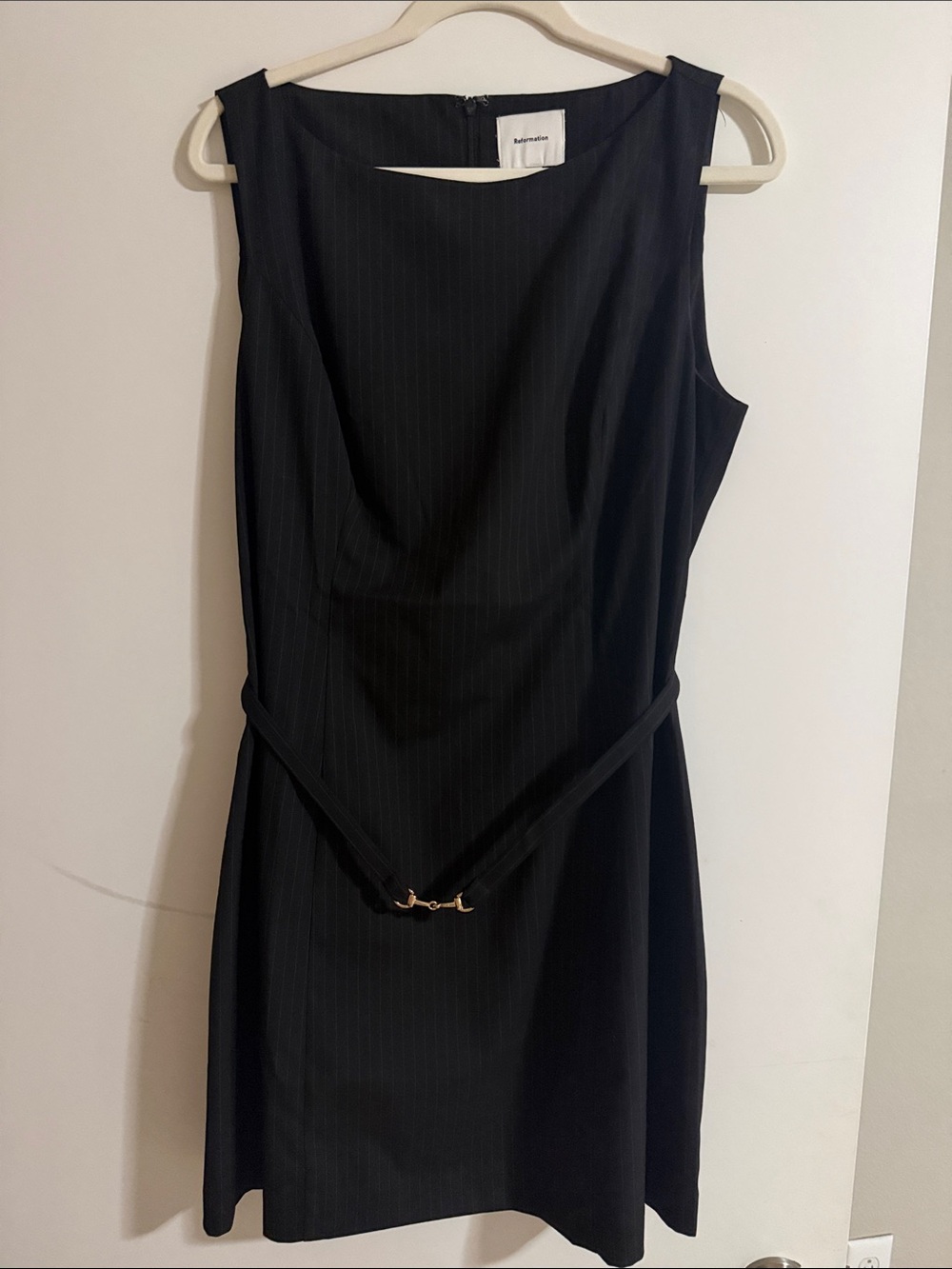 Reformation Black Sleeveless Midi Sheath Dress